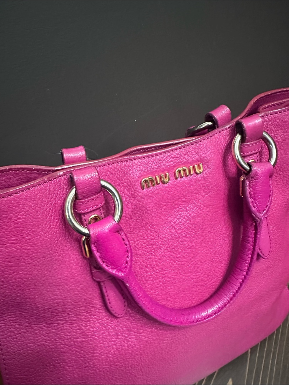 Miu Miu Pink Madras Leather Tote / Crossbody Bag - Picture 14 of 14